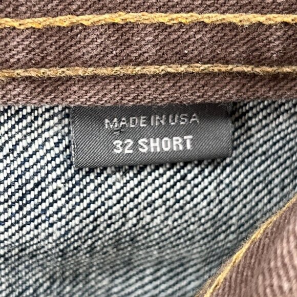 Armani Exchange A/X Jeans 33x26 Blue Denim Straight Fit EUC Distressed - Picture 7 of 10